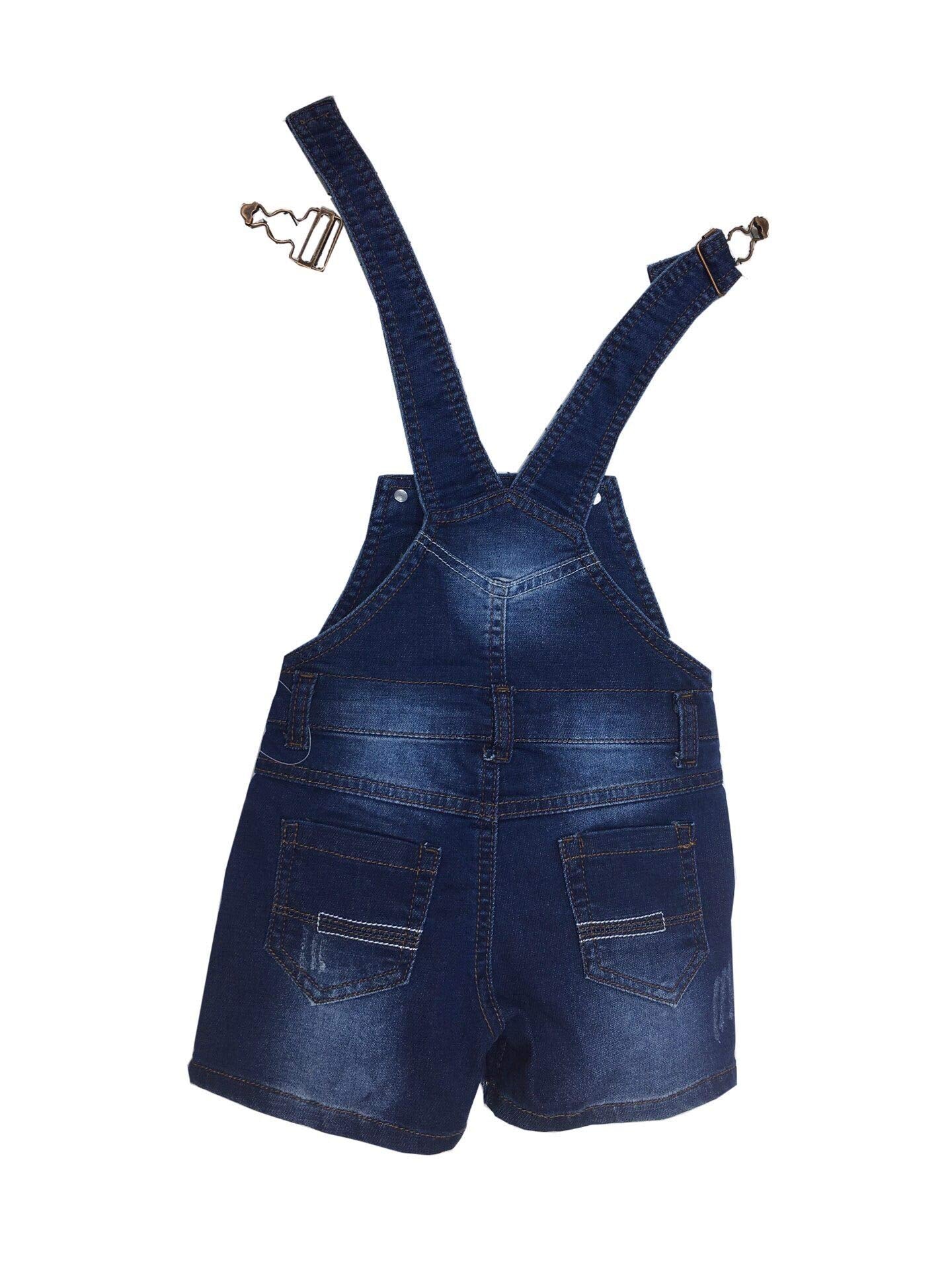 Kidscool Space Baby & Little Girls/Boys Summer Shorts,Adjustable Jean Shortall Overalls,Blue,2-3 Years