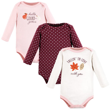 Hudson Baby Unisex Baby Cotton Long-Sleeve Bodysuits, Fall, 9-12 Months