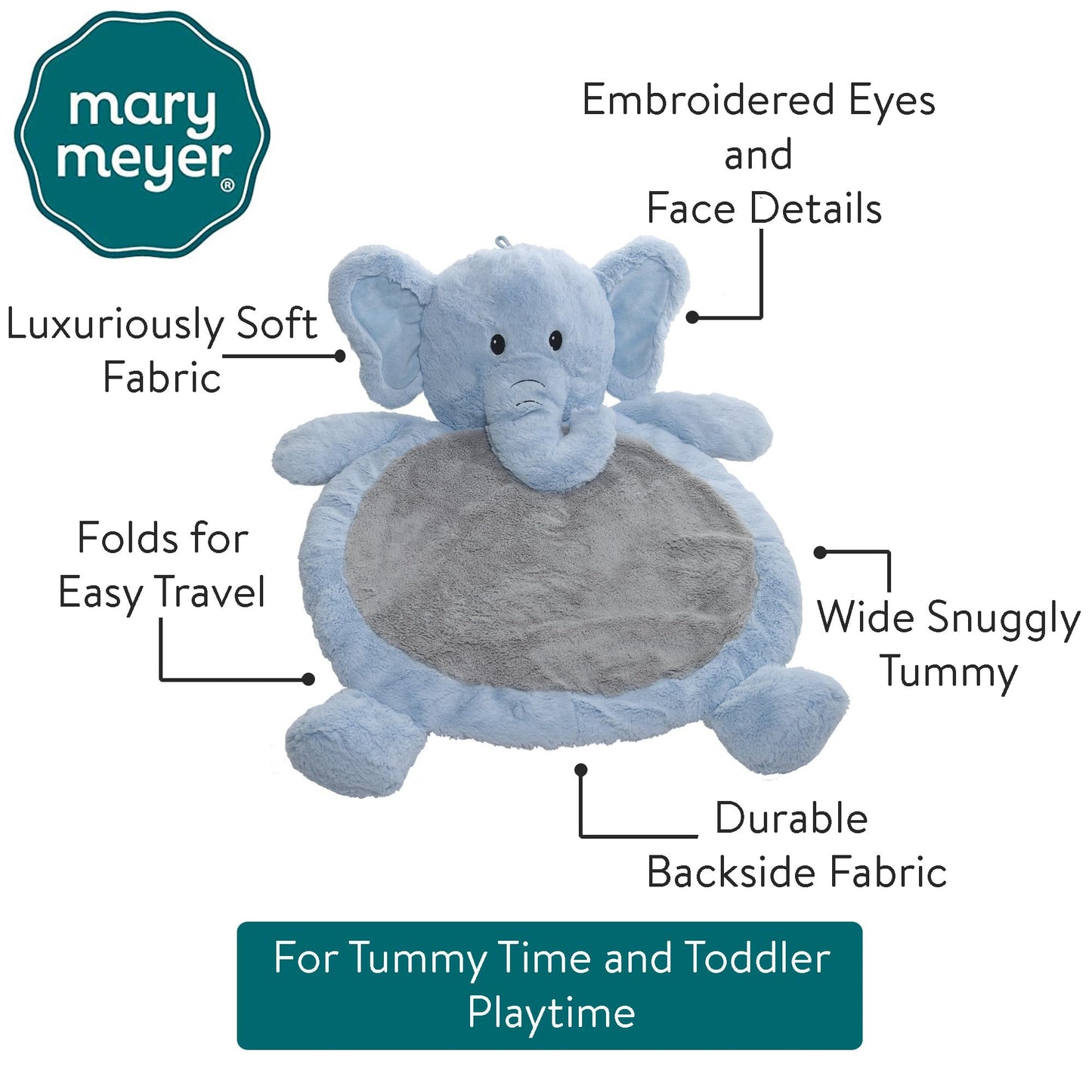 Mary Meyer Bestever Baby Mat, Blue Elephant