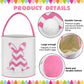 4 Pcs Easter Bunny Basket For Kids Easter Basket Bags Fluffy Tails Printed Rabbit Canvas Toys Bucket Tote Easter Tote Bag With H