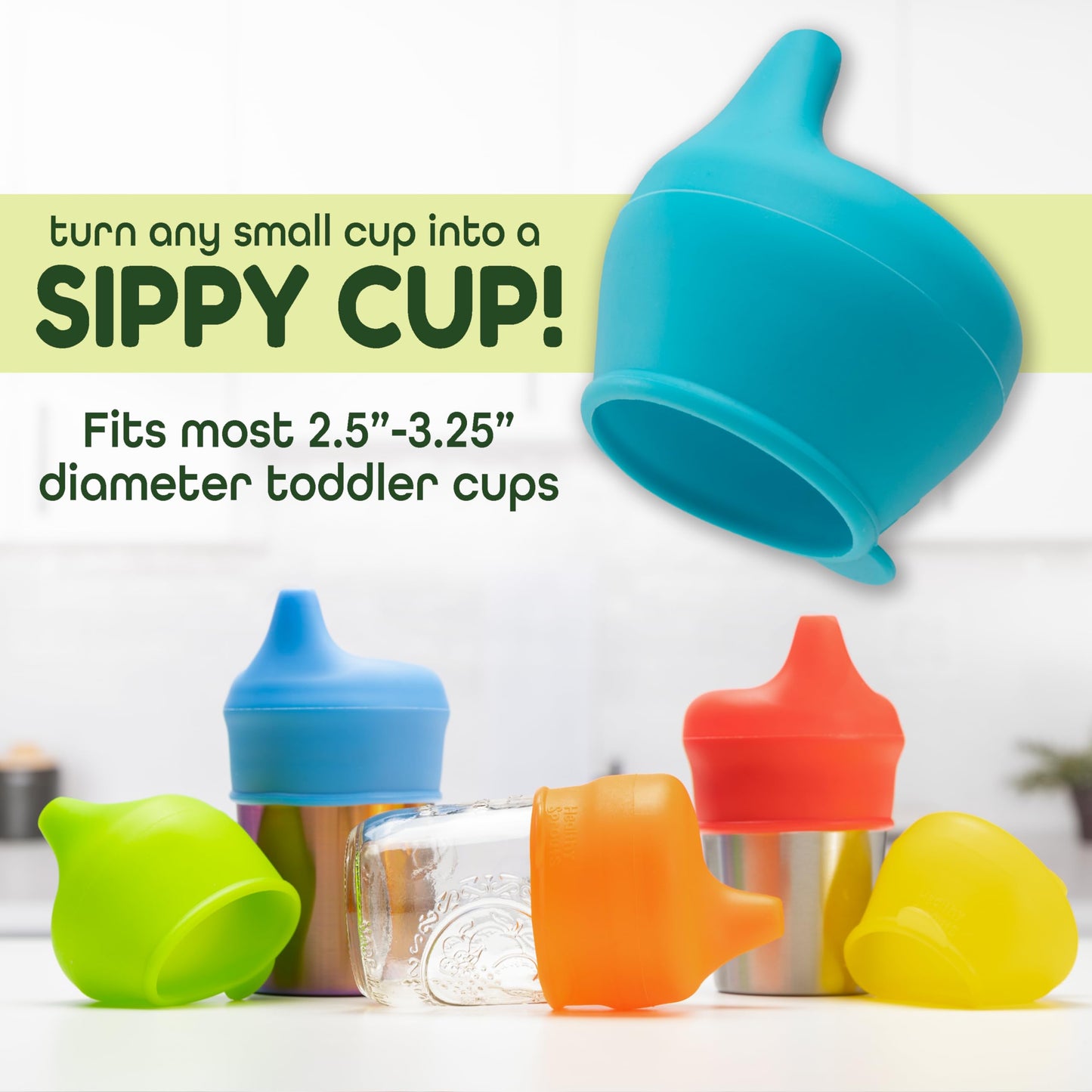 Healthy Sprouts Silicone Sippy Cup Lids - Spill Proof, Fits Any Cup, Bpa-Free, Durable & Soft For Babies & Toddlers, Quick To At