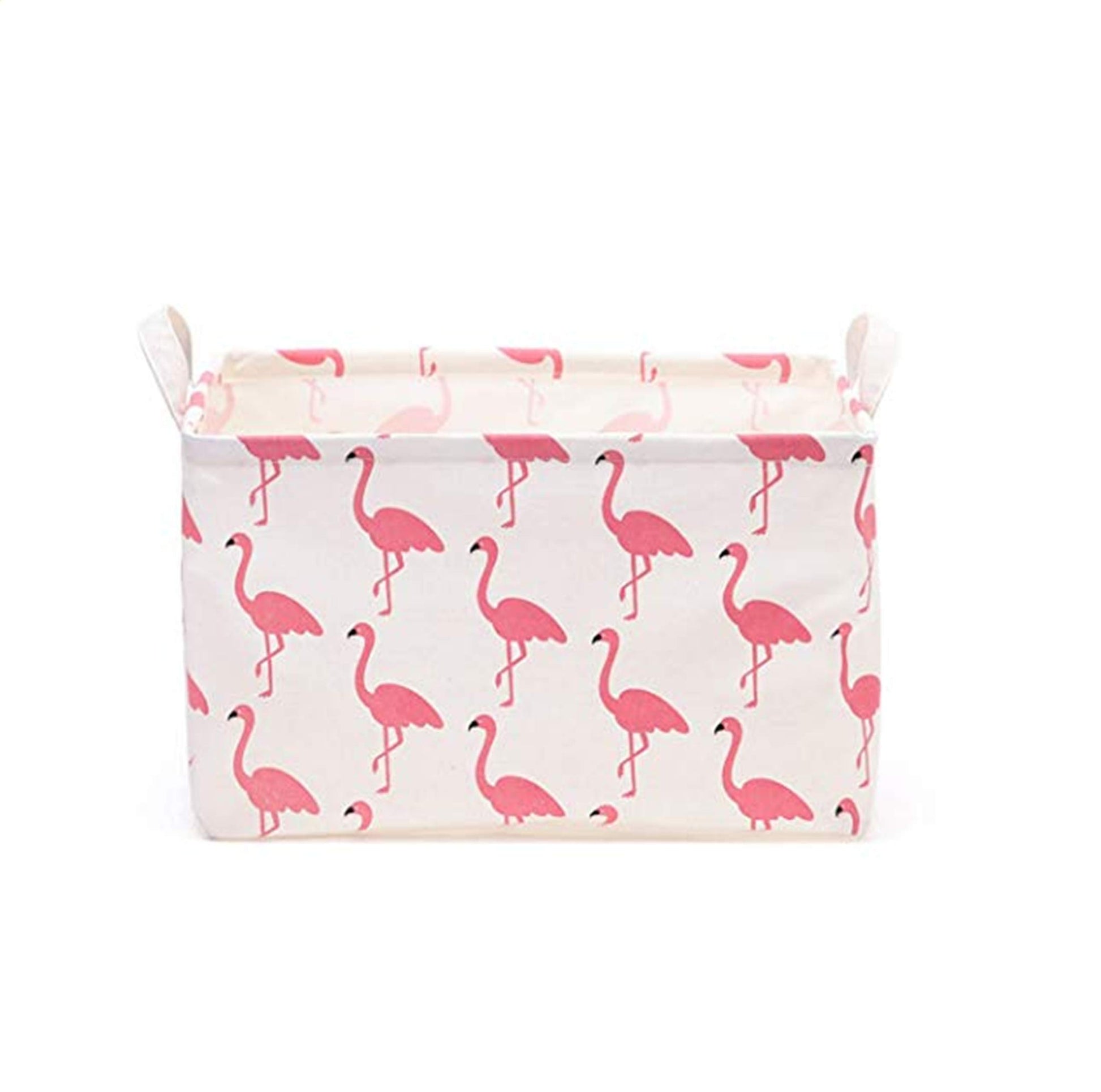 Flamingo Rectangular Storage Basket, Collapsible Storage Basket, Waterproof Coated Storage Box With Handle. Used To Organize Chi