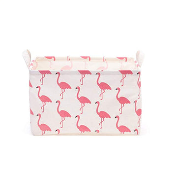 Flamingo Rectangular Storage Basket, Collapsible Storage Basket, Waterproof Coated Storage Box With Handle. Used To Organize Chi
