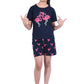 FUNKRAFTS Kids Half Sleeves All Day/Night Wear Dress Night Suit TShirt & Shorts Cotton for Girls Flamingo Print(4 to 5 Years Ol