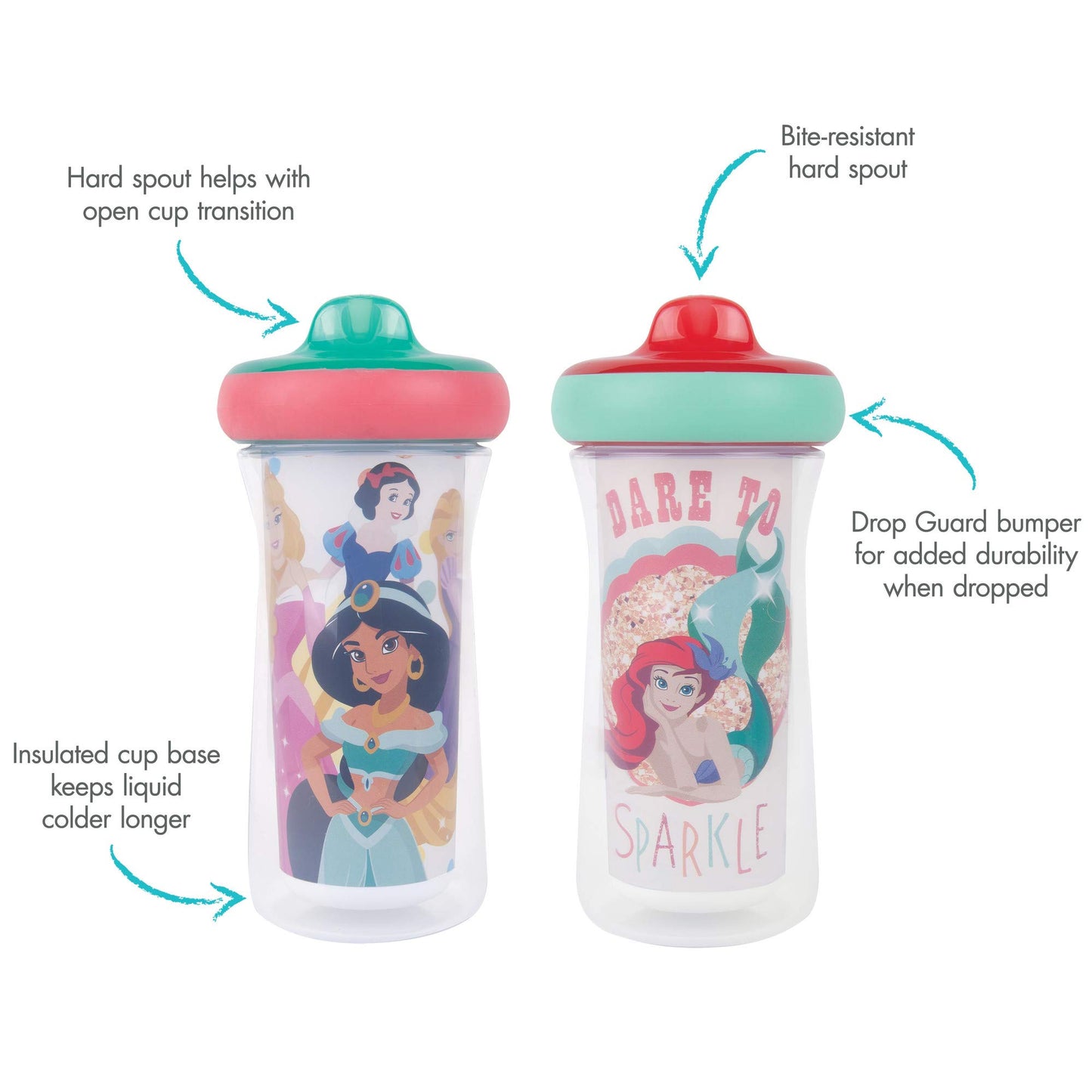 The First Years Disney Princess Insulated Sippy Cups, 9 Ounces (Pack Of 2)