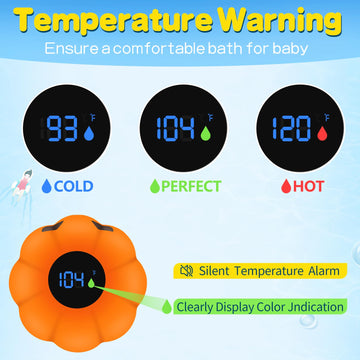 Baby Thermometer,With Led Display And Temperature Warning,Kids' Bathroom Safety Products, Bath Thermometer For Infants, Newborn,