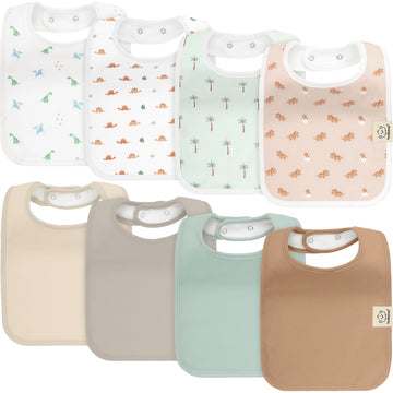 Keababies 8-Pack Organic Baby Bibs For Boy, Girl, Drool Bibs For Baby Boy & Girl Toddler, Infant Bibs, Cotton Bibs, Super Absorb