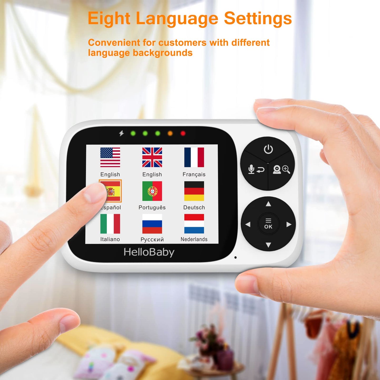 Vtimes Video Baby Monitor With Camera And Audio, 3.2' Lcd Color Screen, Baby Camera Monitor No Wifi Night Vision Vox Mode Pan-T