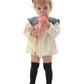 Epeius Baby Girls Uniform Knee High Socks Newborn Infant Boy Tube Ruffled Stockings Baby Long Socks For 1-6 Months,Black/True Wh
