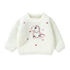 Ayalinggo Valentines Baby Girl Boy Outfit Toddler Knit Sweater Long Sleeve Crewneck Sweatshirt St Patricks Day Clothes (White Di