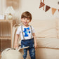 Pinleck Toddler Baby Boy Birthday Clothes Set Bowtie Romper Suspenders Ripped Denim Pants Outfits Gifts (Birthday Balloon-1Short