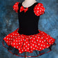 Dressy Daisy Girls' Polka Dots Halloween Christmas Fancy Dress Dance Costume With Headband Size 6-7 Red & Black