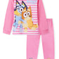 BlueY Girls Pajamas Set, Comfortable and Breathable Pajama Set  Child Gift, Pink / White, 56 ans
