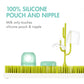 Boon Nursh Reusable Silicone Baby Bottles With Collapsible Silicone Pouch Design - Everyday Baby Essentials - Stage 2 Medium Flo