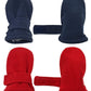 N'Ice Caps Baby Toddler Mittens Kids 2 Pairs Fleece Gloves Winter Warm Sherpa Lined (Navy/Red - Infant No Thumbs, 6-18 Months)