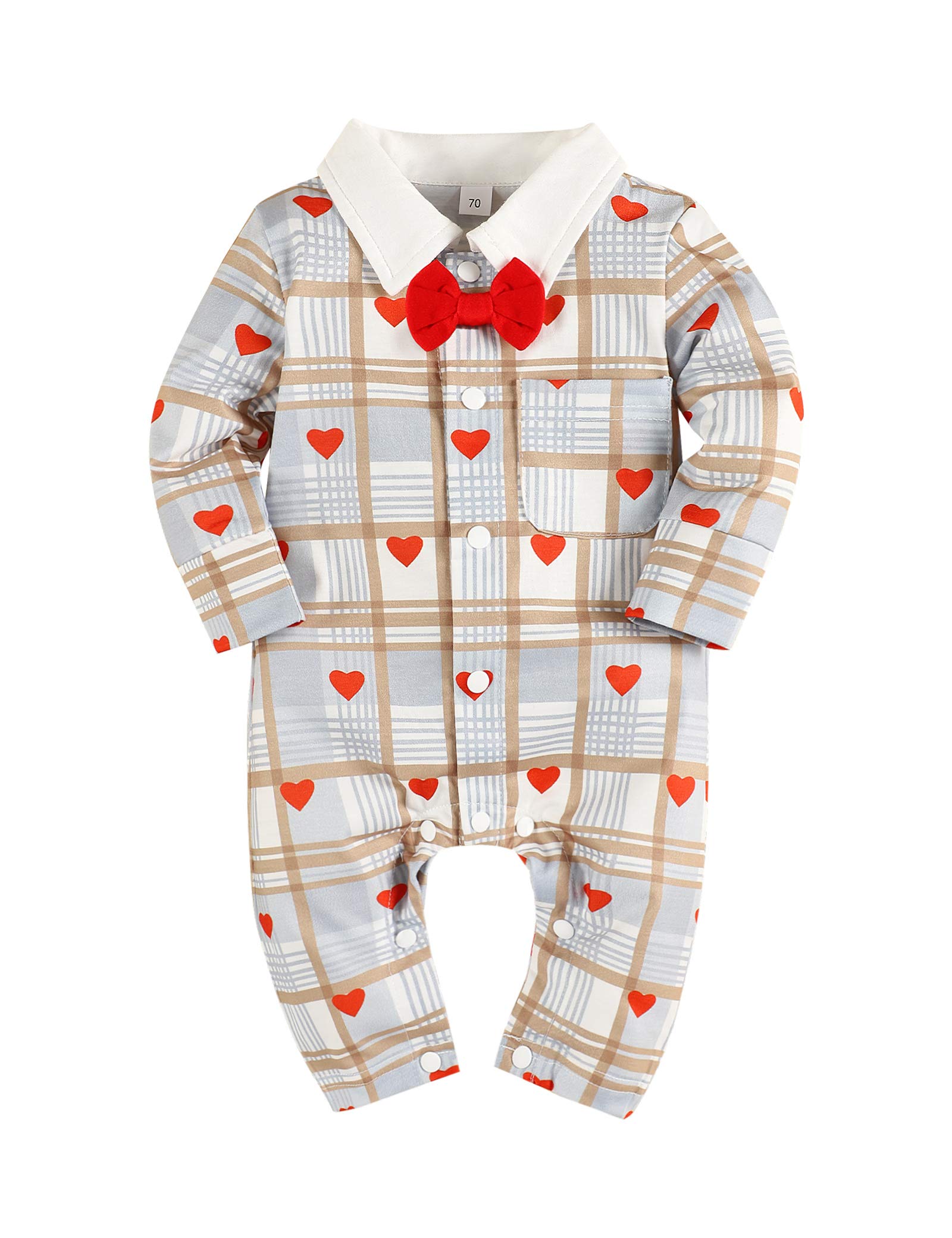 Bilison Baby Boy Valentines Day Outfit Gentleman Bowtie Tuxedo Suit One Piece Romper Jumpsuit Overall Clothes Set