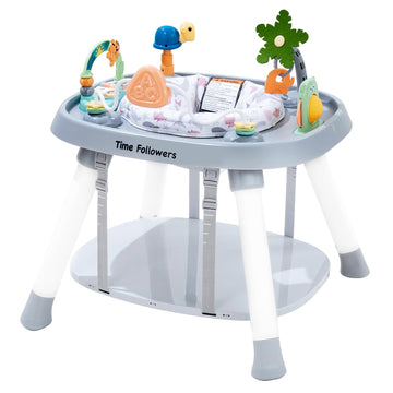 Time Followers?6-in-1 Baby Activity Center | Jumpers and Bouncers | 4 Stage Grow Stationary Standing Toddler Play Table | Shower