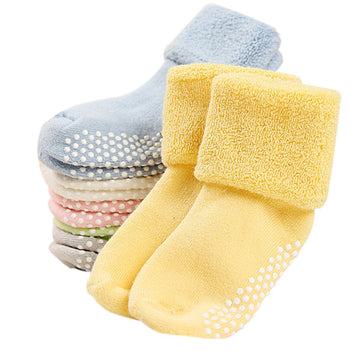 Vwu Baby Toddler Kids Ankle Crew Socks With Grips Unisex Warm Thick Cotton Winter Socks 4-6T 6 Color
