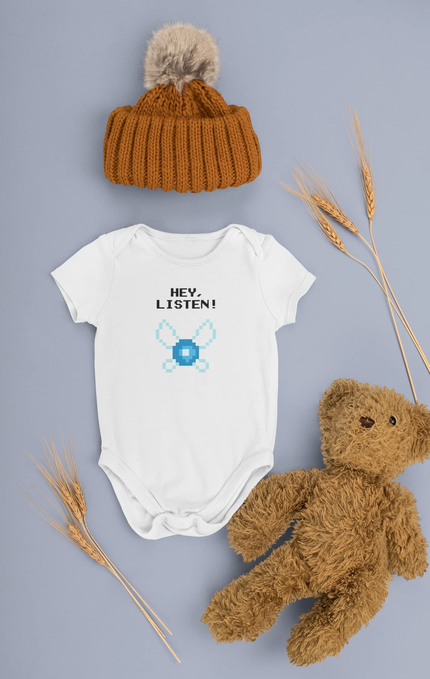 Pop Threads Hey Listen Navi Video Gaming Gamer Infant Bodysuit Unisex Baby Girl Boy Clothes Black 6M