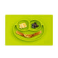 Ezpz Happy Mat - 24 Months+ (Lime) - 100% Silicone Suction Plate With Built-In Placemat For Toddlers + Preschoolers - Divided To