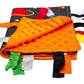 Baby Sensory, Security & Teething Closed Ribbon Tag Lovey Blanket with Minky Dot Fabric: 14X18 (Outer Space)