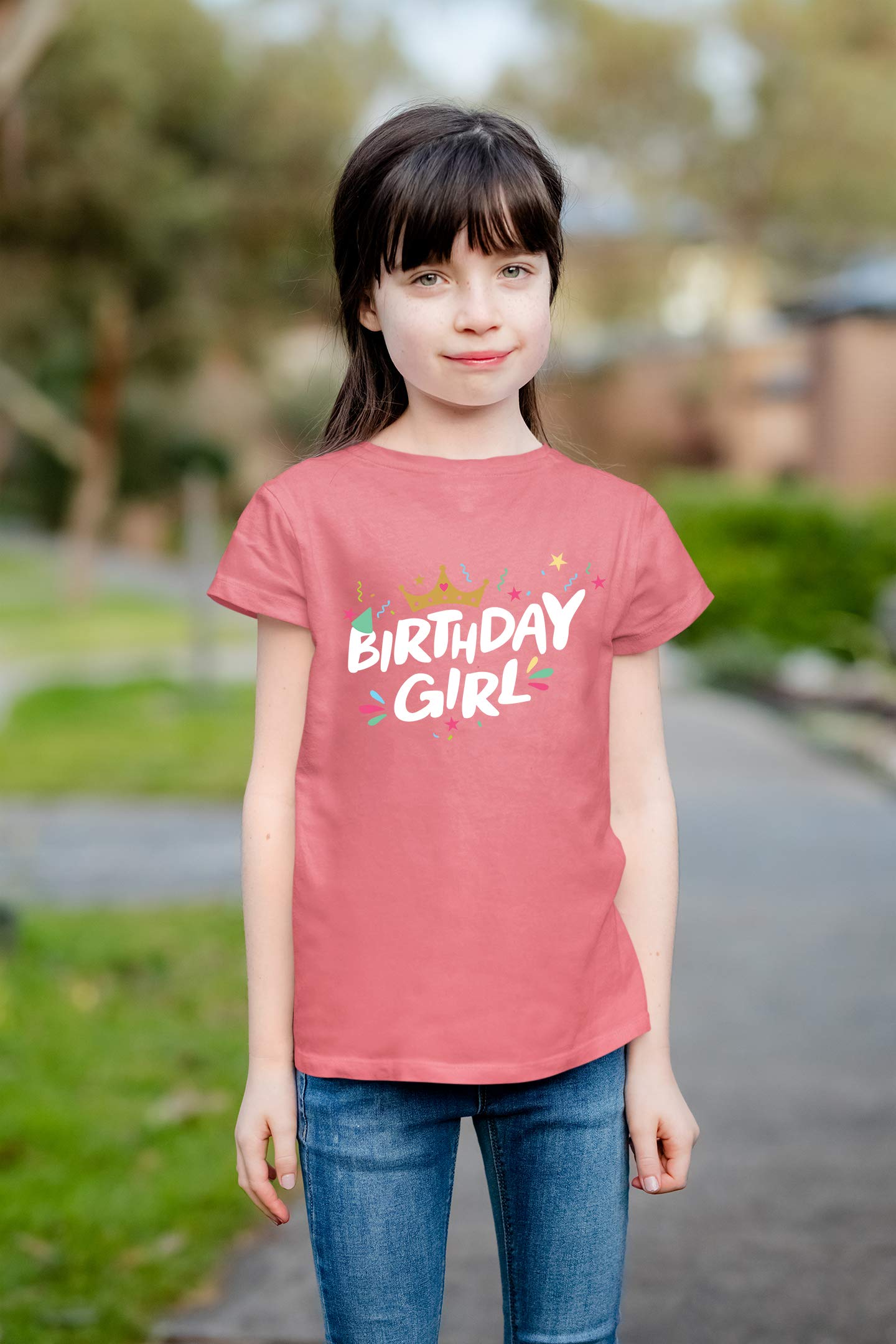 Birthday Girl Shirt Crown 1St First 2Nd Two 3Rd 4Th 5Th Toddler Birthday Outfit (Mauve, 5 Years)