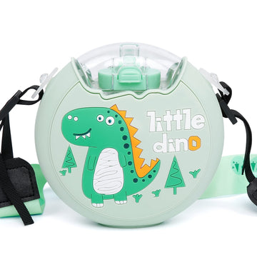 Pheenowl 13Oz Little Dino Water Bottle With Straw For Kids, Bpa Free & Leak Proof Sports Cup For Boys Toddler Drink Bottle With