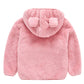 Aiwuhe Toddler Boys Girls Hooded Jacket Baby Fleece Hoodie Winter Warm Solid Color Coat Zip-Up Bear Ear Sweater Fall Thick Cloth