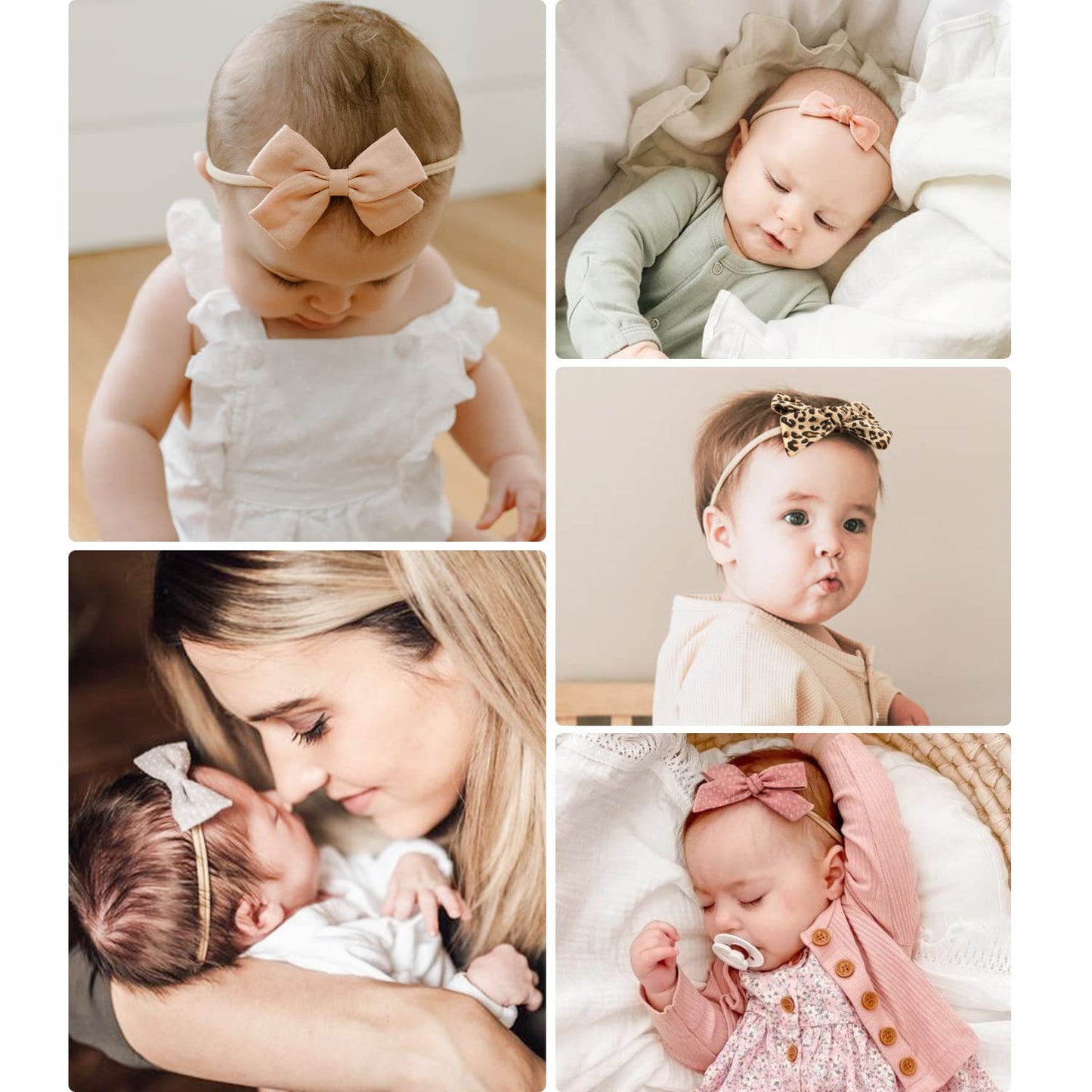 21 Pcs Baby Headbands And Bows Hairbands Soft Nylon Elastics Handmade Girls Hair Accessories For Newborn Babies Infant Toddlers