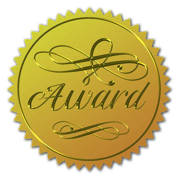 Craspire Gold Foil Certificate Seals Award 2' Round Self Adhesive Embossed Stickers 100Pcs For Invitations, Certification, Grad