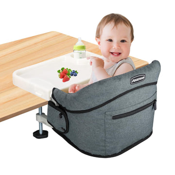 Hook On High Chair, Jozzve Clip On High Chair With Removable Dining Tray For Babies And Toddlers, Fold-Flat Storage Portable Bab