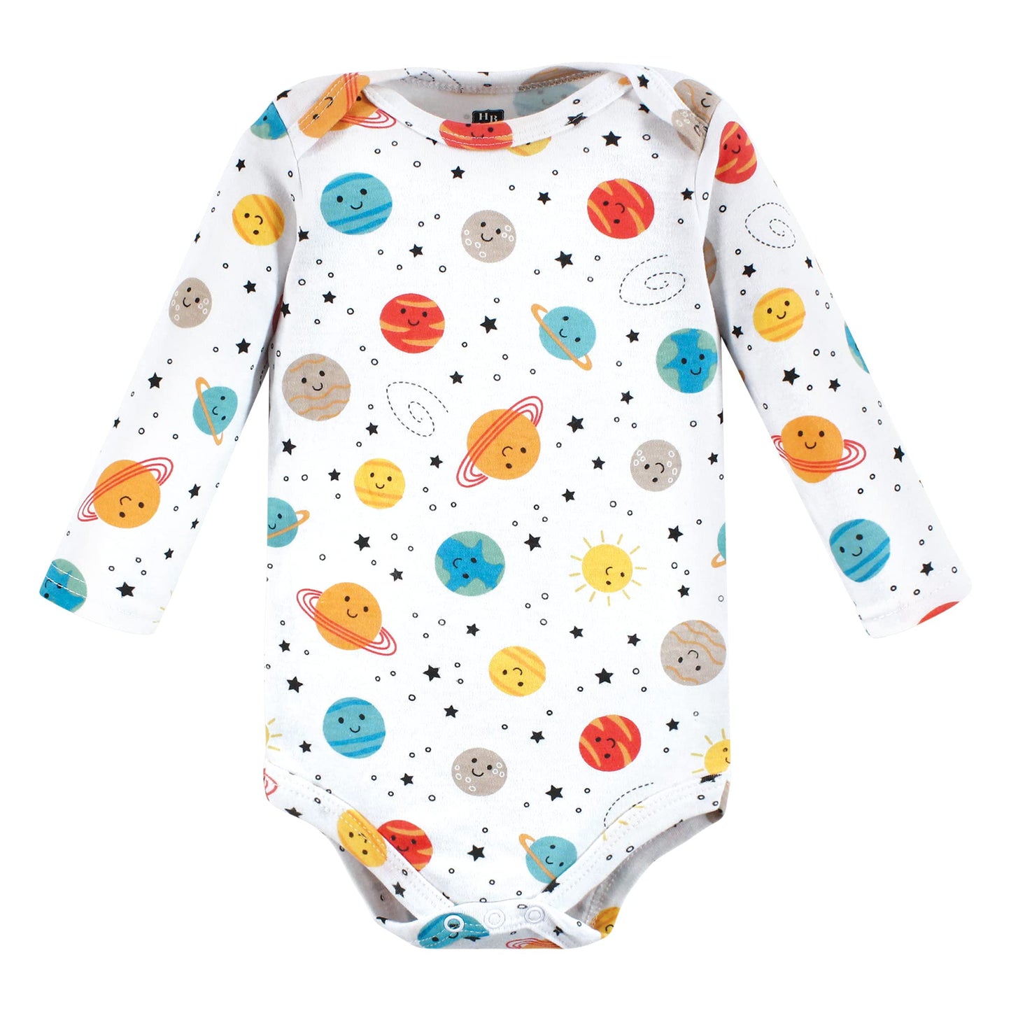 Hudson Baby Unisex Baby Cotton Long-Sleeve Bodysuits, Happy Planets 7-Pack, Preemie