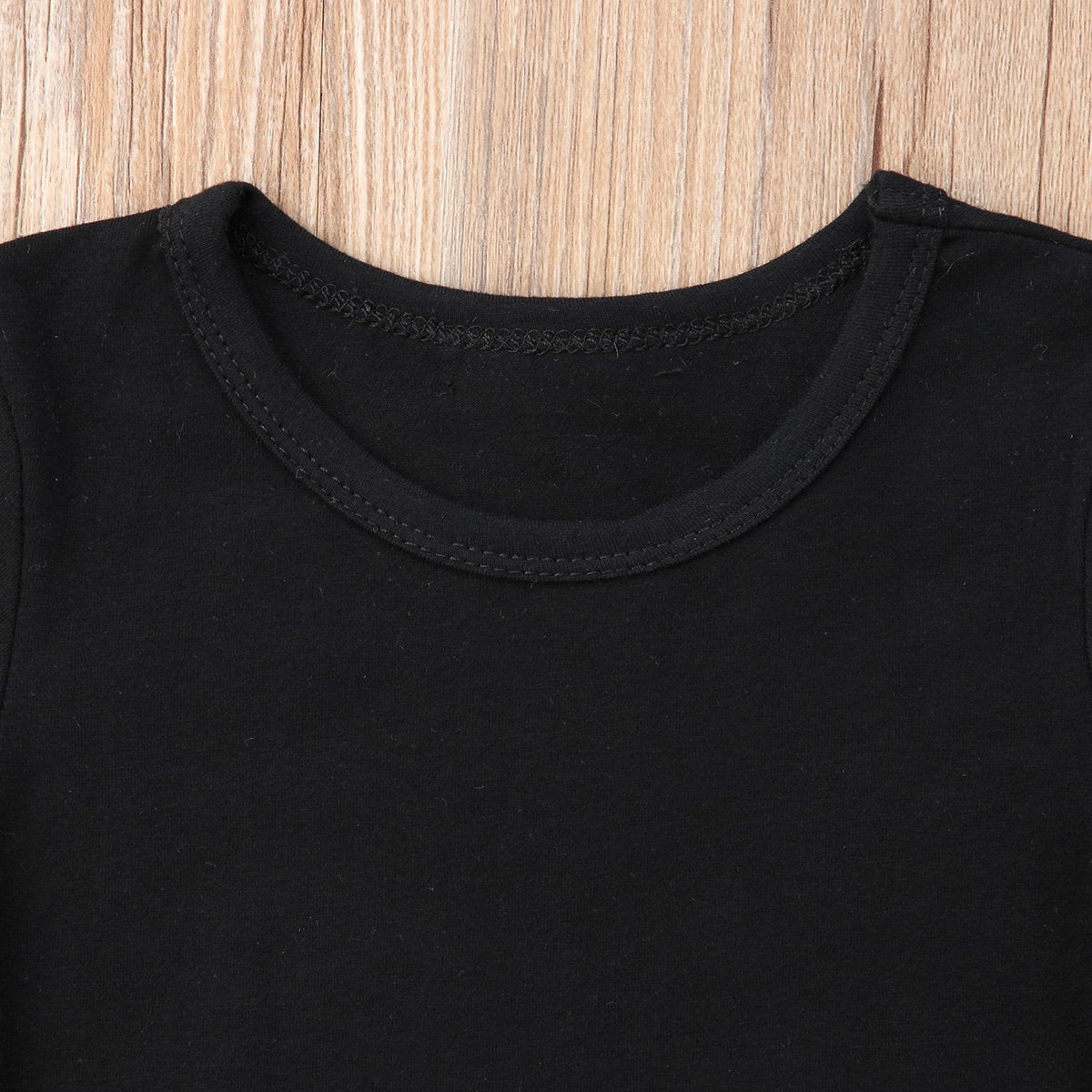Mubineo Infant Baby Girl Basic Bell Short Sleeve Cotton Romper Bodysuit Tops Clothes (Black, 3-9 Months)