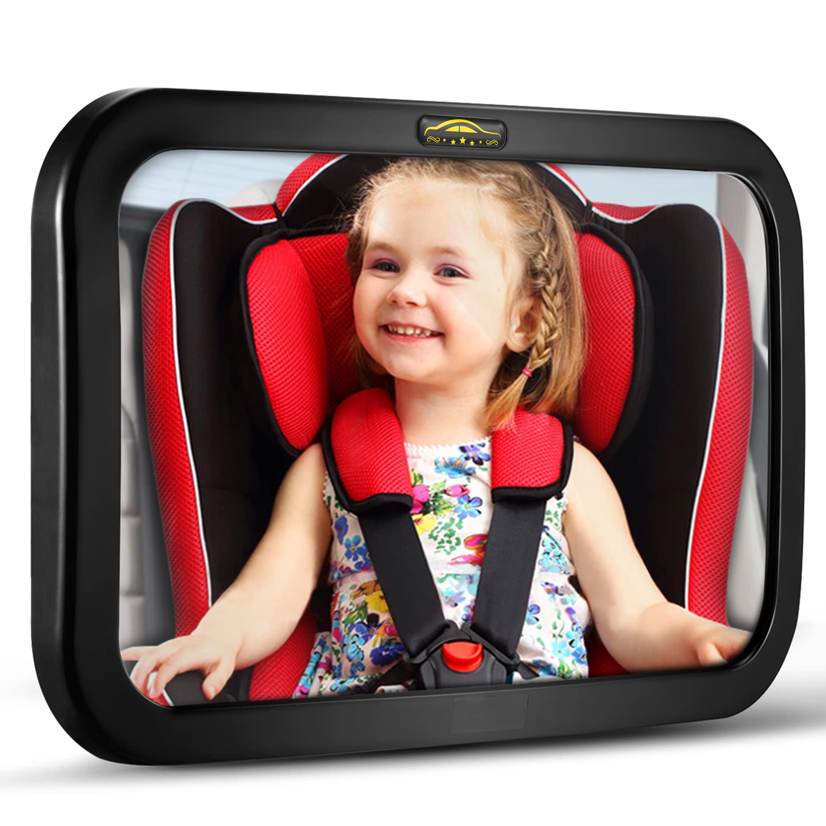 Baby Car Mirror, Darviqs Seat Safely Monitor Infant Child In Rear Facing Seat, Wide View Shatterproof Adjustable Acrylic 360For