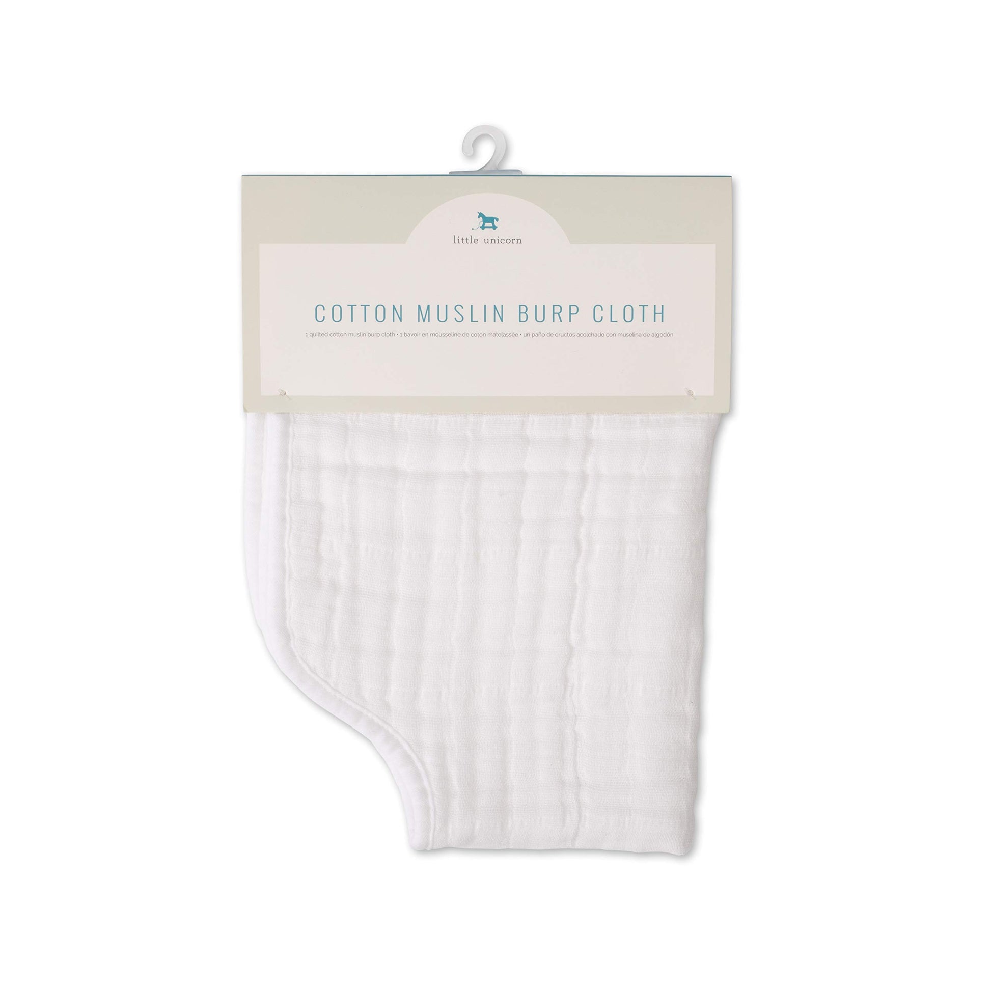 Little Unicorn Ultra-Absorbent Premium Burp Cloth | Soft On Baby'S Skin | Larger Size | Ergonomic Design (White)