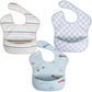 Ali+Oli Smock Bib for Baby (3-pc) Sleeveless Set (Boys) BPA-Free Oeko-Tex Certified, Mess Proof Baby Bib for Eating, Waterproof 