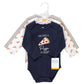 Hudson Baby Unisex Baby Cotton Long-Sleeve Bodysuits, Pizza, 6-9 Months