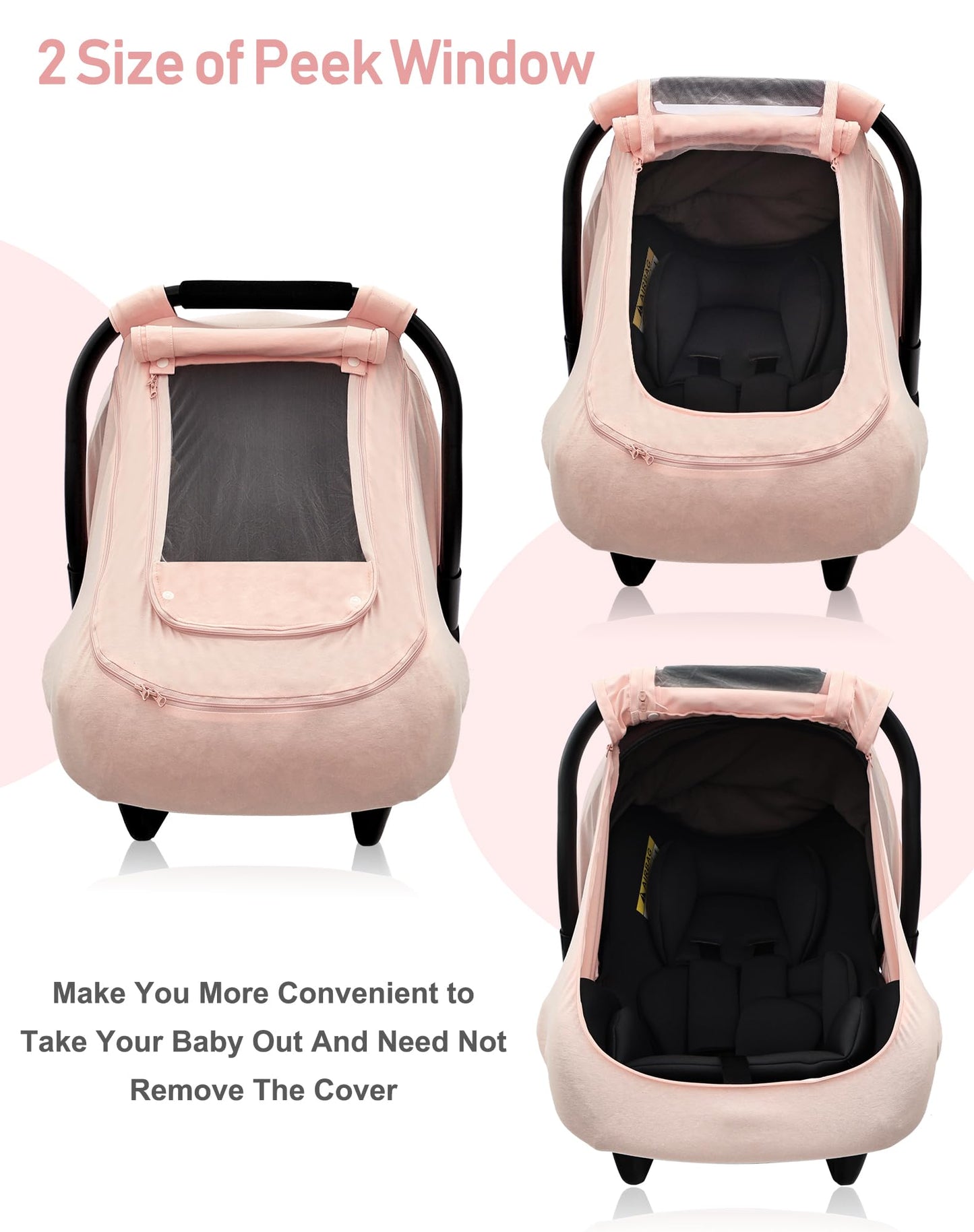 Baby Car Seat Cover For Summer/Spring,100% Organic Cotton Carseat Cover For Babies,Infant Car Seat Cover Canopy For Boys& Girls,