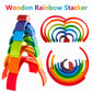 MERRYHEART Wooden Rainbow Stacking Toy, 12 Pcs Wood Building Blocks Set, Waldorf Toys for Toddlers, Matching Educational Learnin
