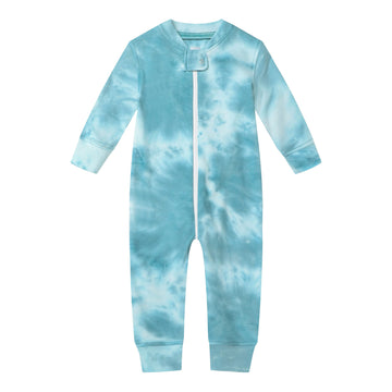 Owlivia Organic Cotton Baby Boy Girl Zip Up Sleep N Play, Footless, Long Sleeve(12-18 Months, Tie Dye Green)