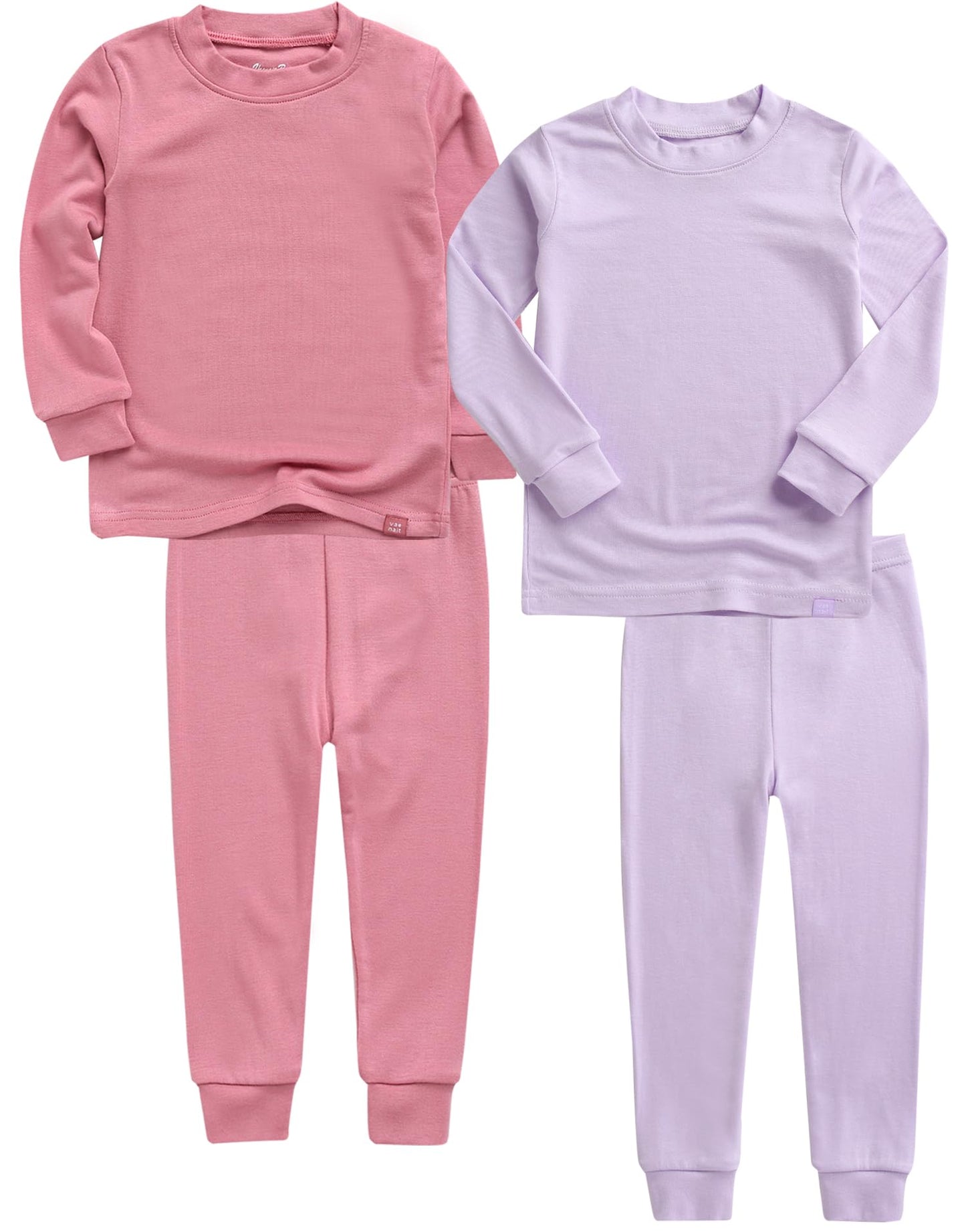 Vaenait Kids Long Sleeve Sleepwear Pajamas 2Pcs Set Modal Purplepink+Lavender Xs