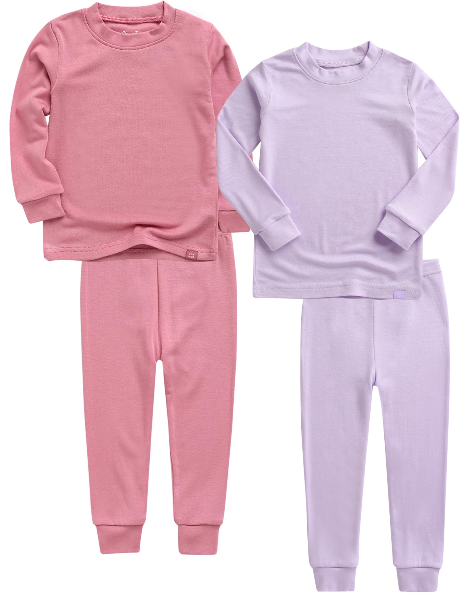 Vaenait Kids Long Sleeve Sleepwear Pajamas 2Pcs Set Modal Purplepink+Lavender Xs