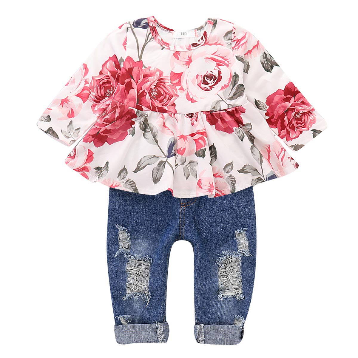 Infant Girls Outfits Winter Clothes For Girls Fashion Print Crew Neck – Cutebaby WBBAPB07PNFWDLP