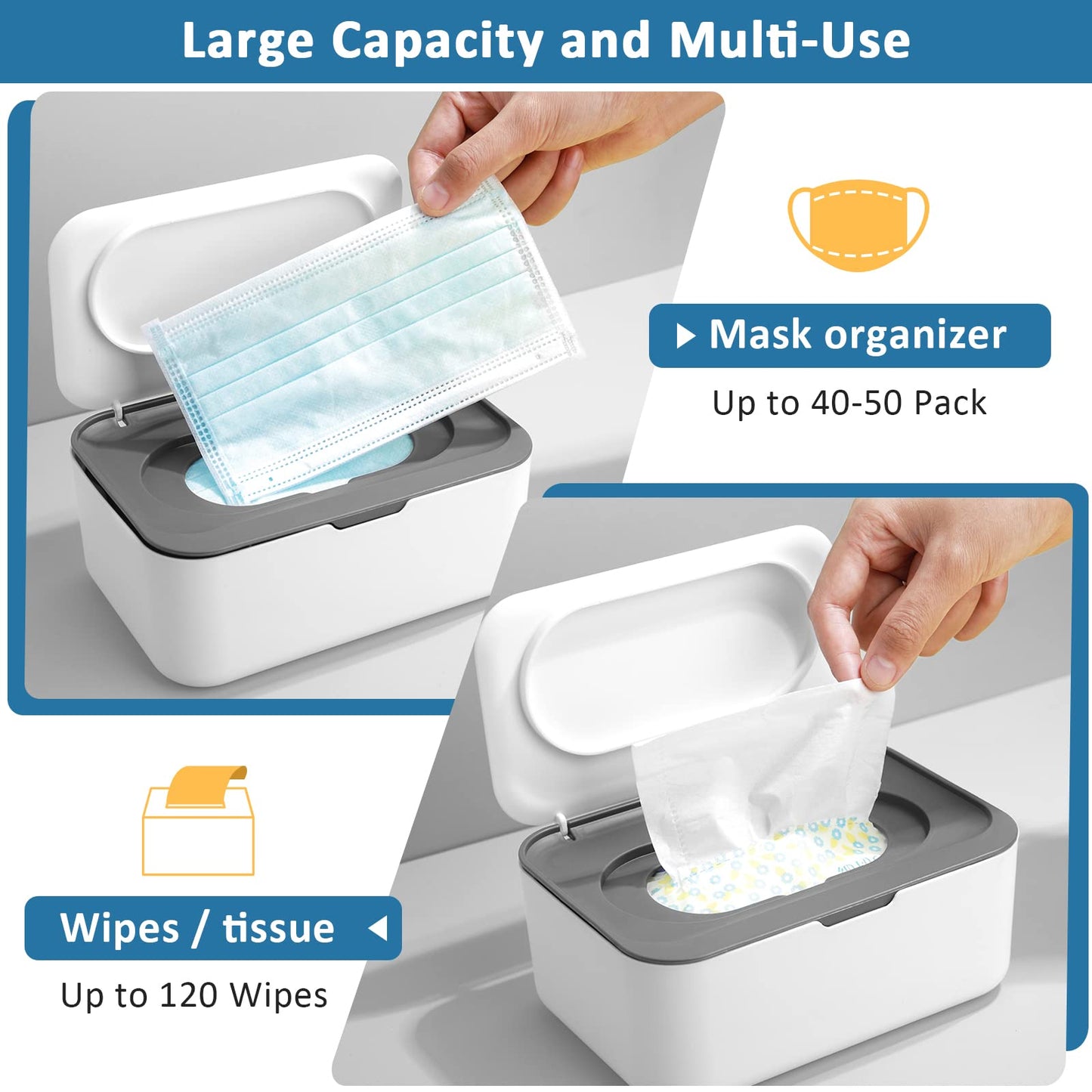 3 Pieces Baby Wipes Dispenser Wipes Case Baby Wipe Holder Container With Sealing Design Refillable Box Keeps Wipes Fresh Easy Op