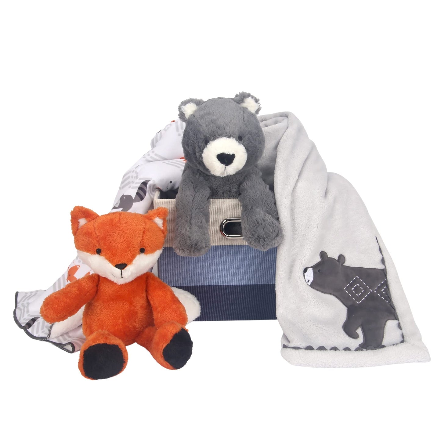 Lambs & Ivy Blue 5-Piece Baby Gift Basket For Baby Shower/Newborn Welcome Home