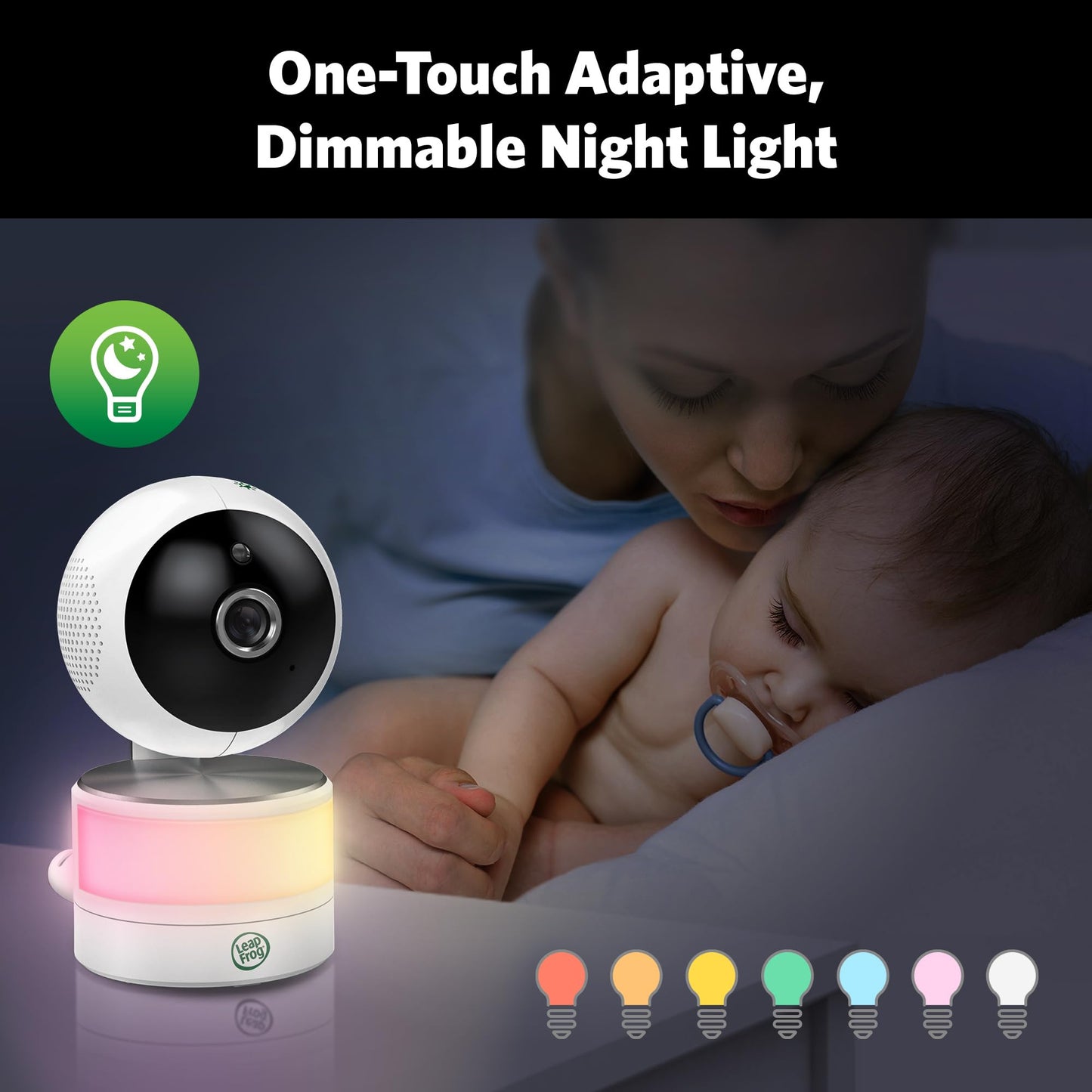 Leapfrog 2-Camera Color Night Vision Video Baby Monitor With 7' Hd 720P Display, Split Screen, 360 Pan & Tilt, 8X Zoom, Night L