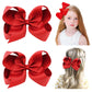 Yhxx Ylen 2 Pcs Hair Bows For Girls Alligator Clips Bows Hair Accessories (6Inch-Red)