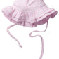Flap Happy Baby Girls' Upf 50+ Double Ruffle Hat, Pink Stripe Seersucker, Large