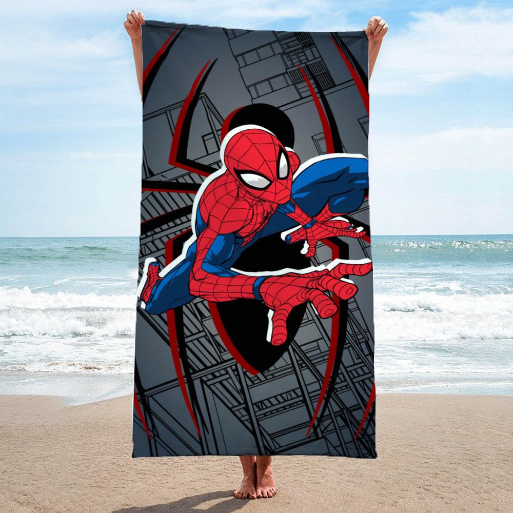 Jay Franco Marvel Spiderman Bath Pool Beach Towel - Kids Grey Super Soft & Absorbent 100% Cotton Towel, Measures 28 X 58