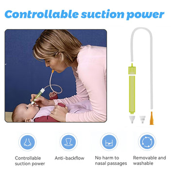 Baby Nasal Aspirator With 24 Filters, Mouth Suction Nasal Congestion Relief For Toddlers, Baby Nose Booger Sucker With 2 Silicon